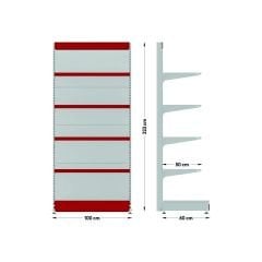 Duvar Reyonu (S25) 223x60x100 cm  50x4 Raf