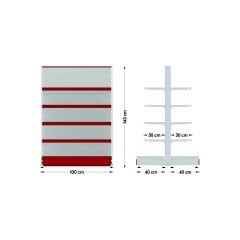 Çiftli Orta Reyon (S25) 143x40x100 cm 30x4 Raf